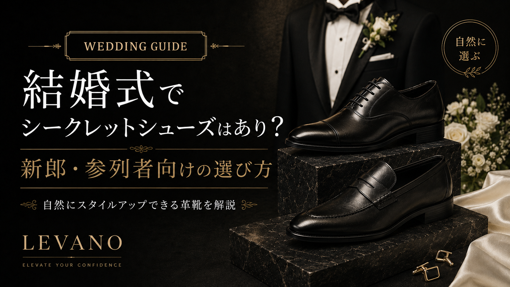 結婚式でシークレットシューズはあり？新郎・参列者向けの選び方 - LEVANO