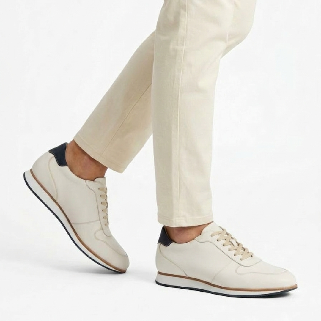 +2 inches Cowhide Leather Golf Sneakers No.28