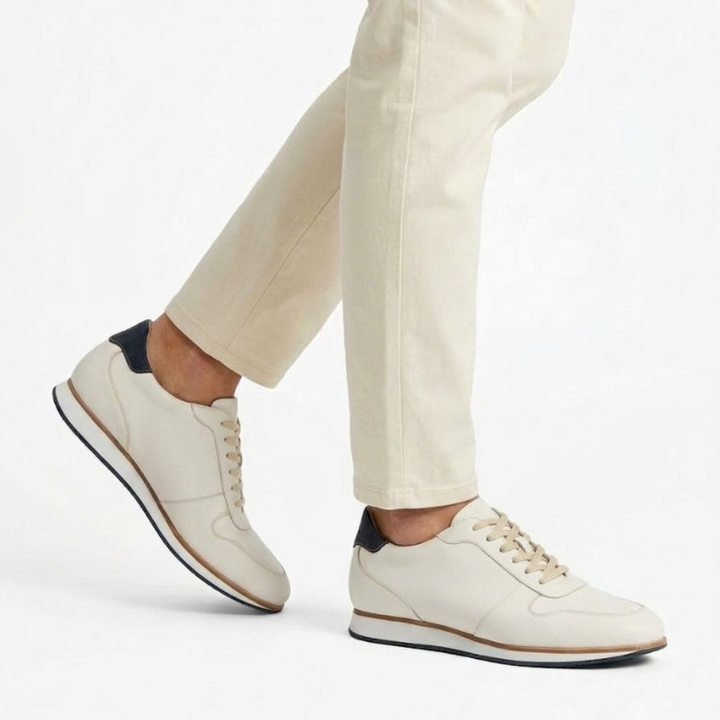 +2 inches Cowhide Leather Golf Sneakers No.28