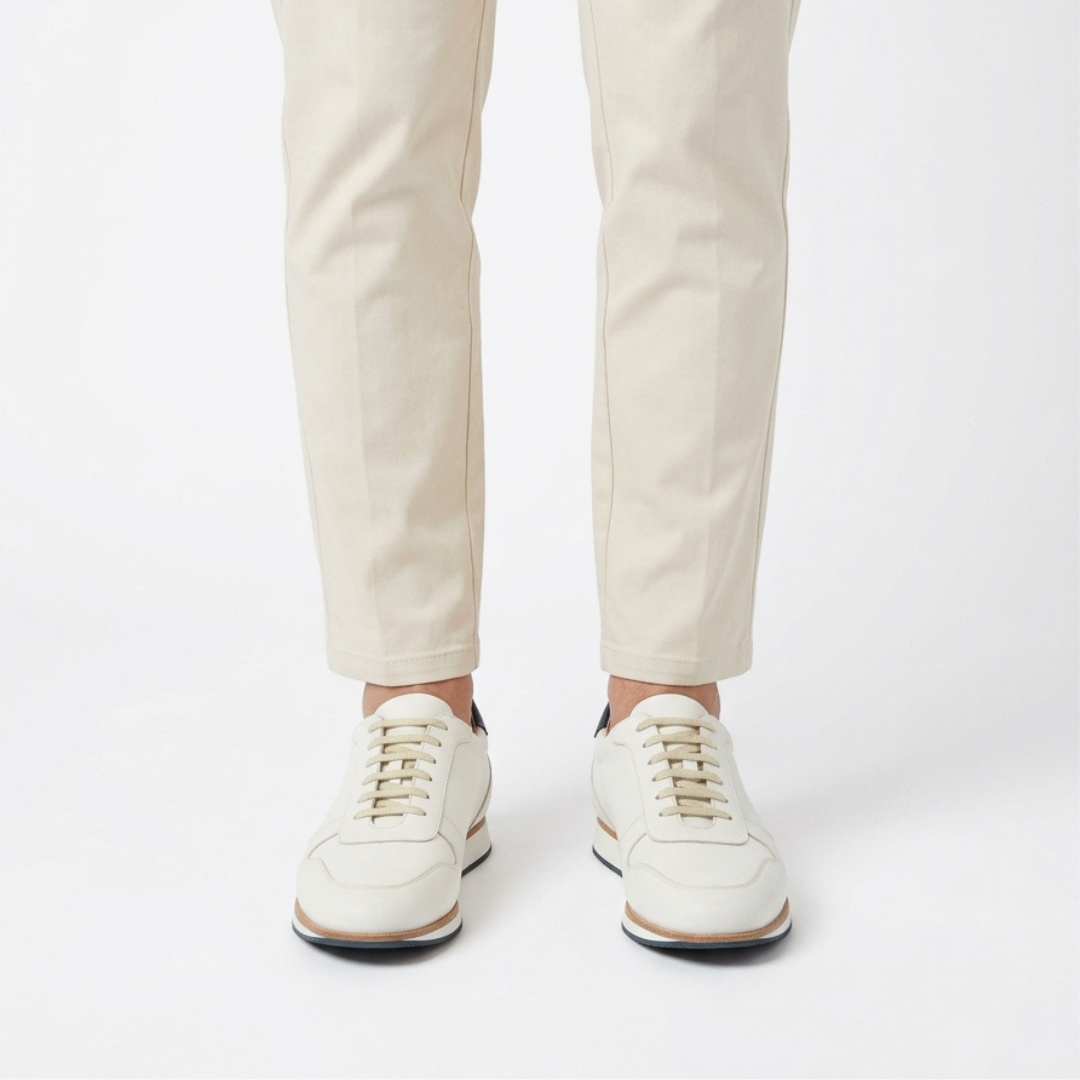 +2 inches Cowhide Leather Golf Sneakers No.28