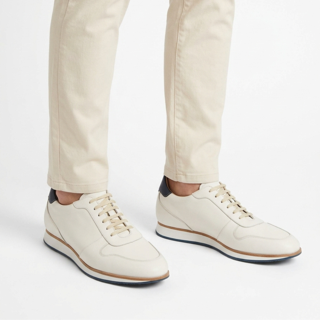 +2 inches Cowhide Leather Golf Sneakers No.28