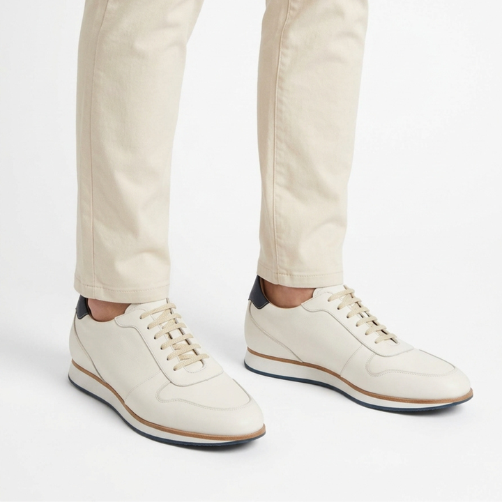 +2 inches Cowhide Leather Golf Sneakers No.28