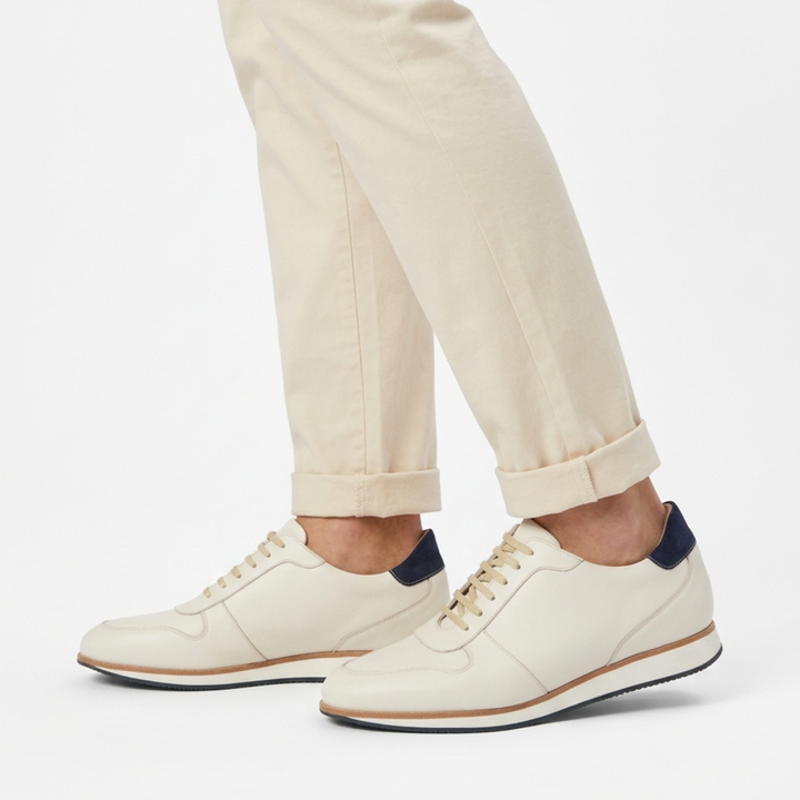 +2 inches Cowhide Leather Golf Sneakers No.28