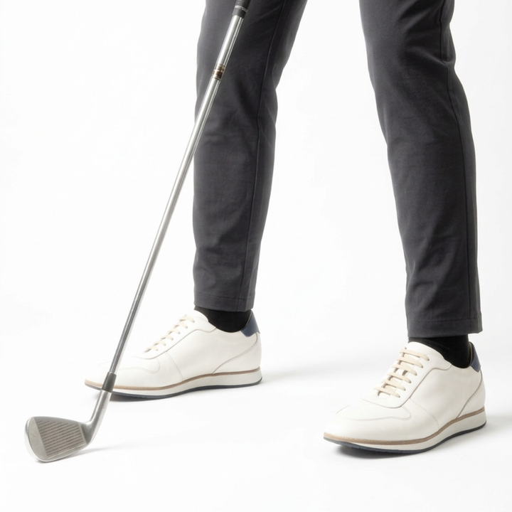 +2 inches Cowhide Leather Golf Sneakers No.28